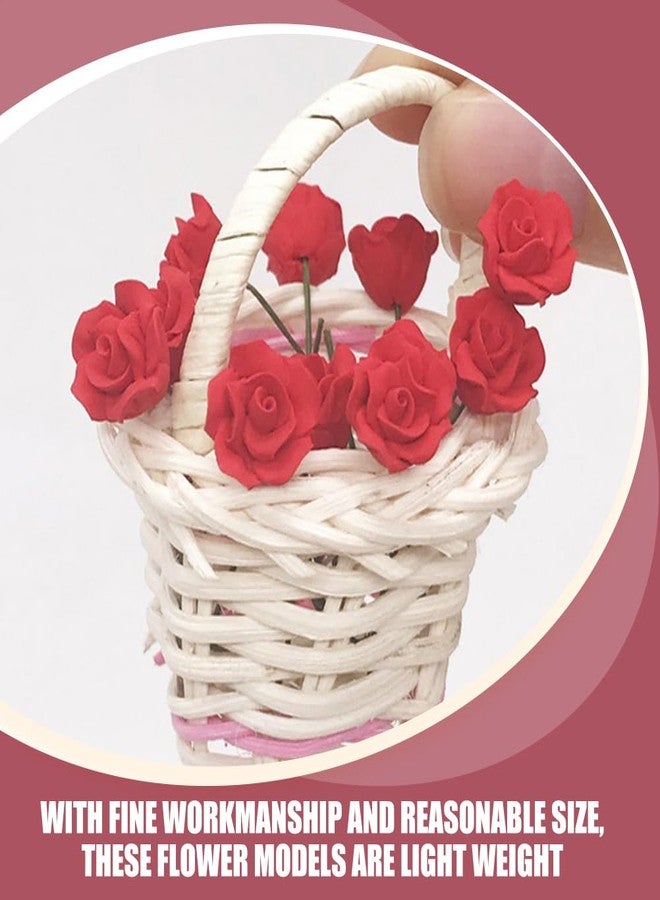 VICASKY 5pcs Dollhouse Bouquet Doll House Flowers Mini Landscape Model Miniature Flower Decor DIY Model Miniature Simulation Mini Rose Artificial - Image 3